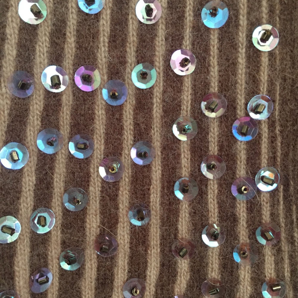 Vintage 1980s Sequined Lambswool Angora Sweater - Picture 4 of 6